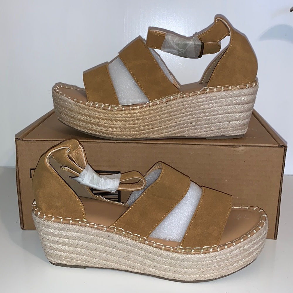 Espadrille Flatform Ankle Strap Sandal Wedge